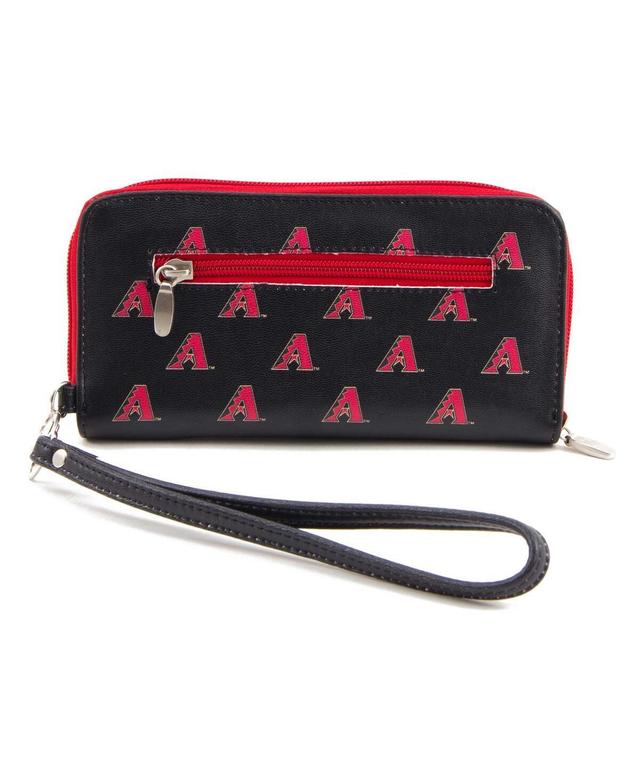 Womens Arizona Diamondbacks Zip-Around Wristlet Wallet - Black Product Image