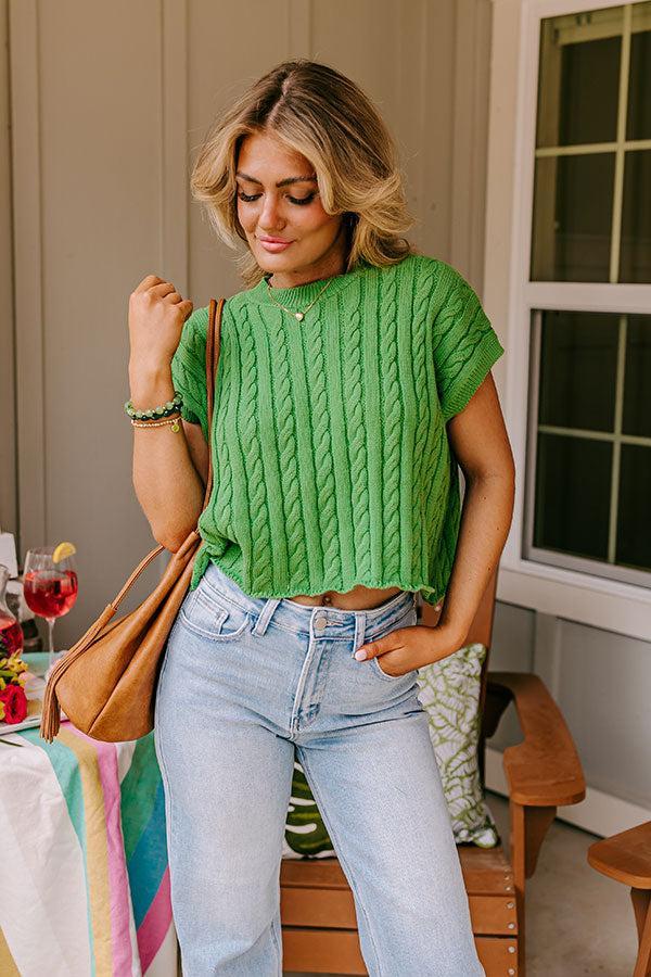 Meet Your Destiny Knit Top In Kelly Green Product Image