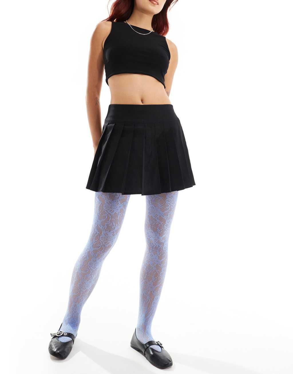 Glamorous lace tights in blue  Product Image