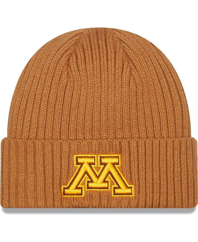 Mens New Era Light Brown Minnesota Golden Gophers Core Classic Cuffed Knit Hat Product Image