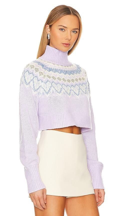 MAJORELLE Tamera Fairisle Sweater in Lavender. Size L, S, XL, XS. Product Image