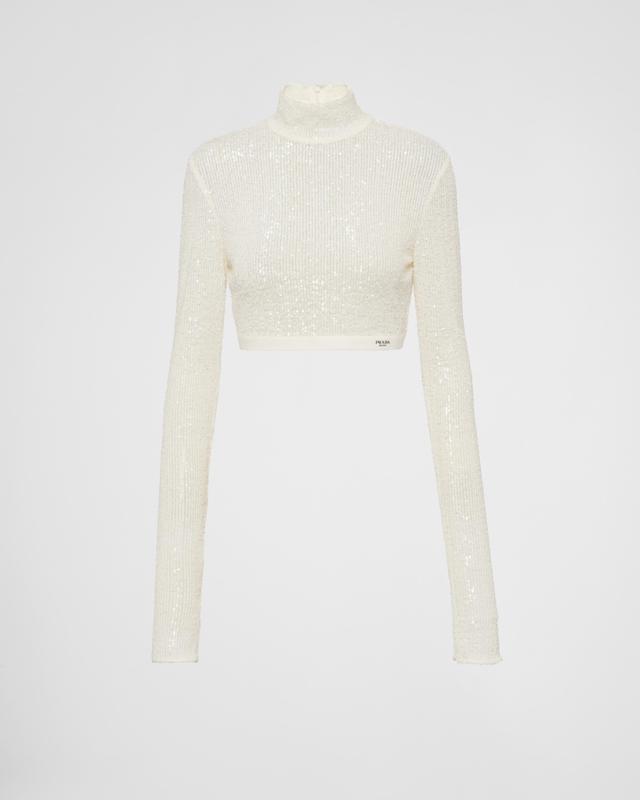 Sequined stretch top Product Image