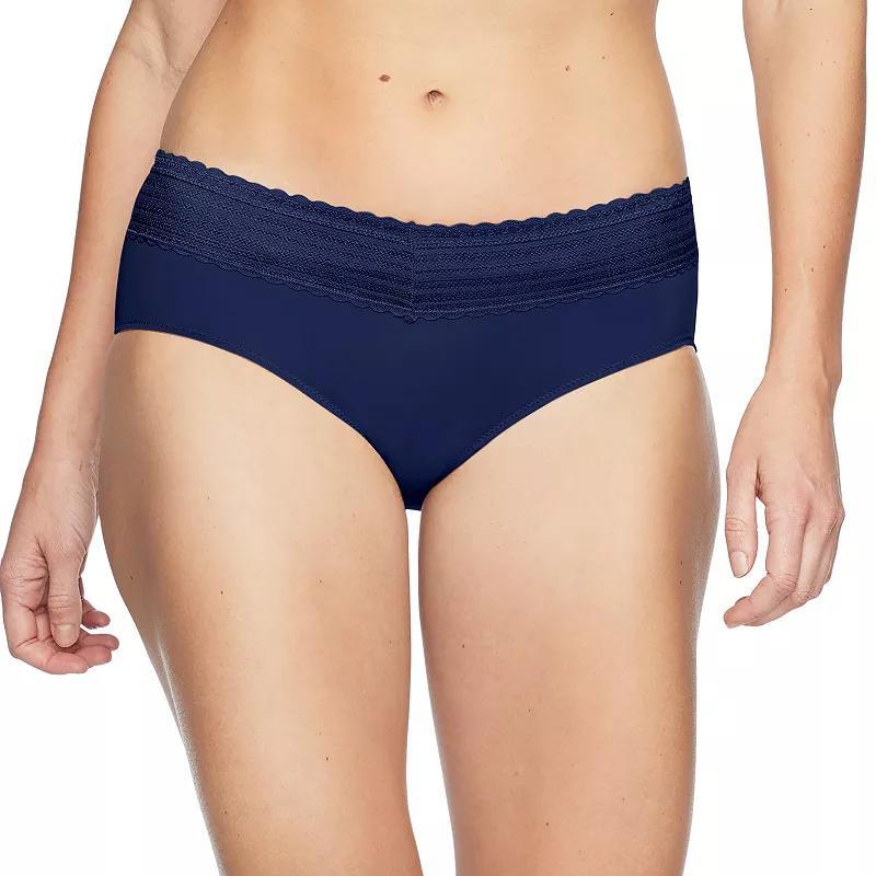 Warners No Pinching, No Problems Dig-Free Comfort Waist with Lace Microfiber Hipster 5609J, Womens Blue Ink Product Image