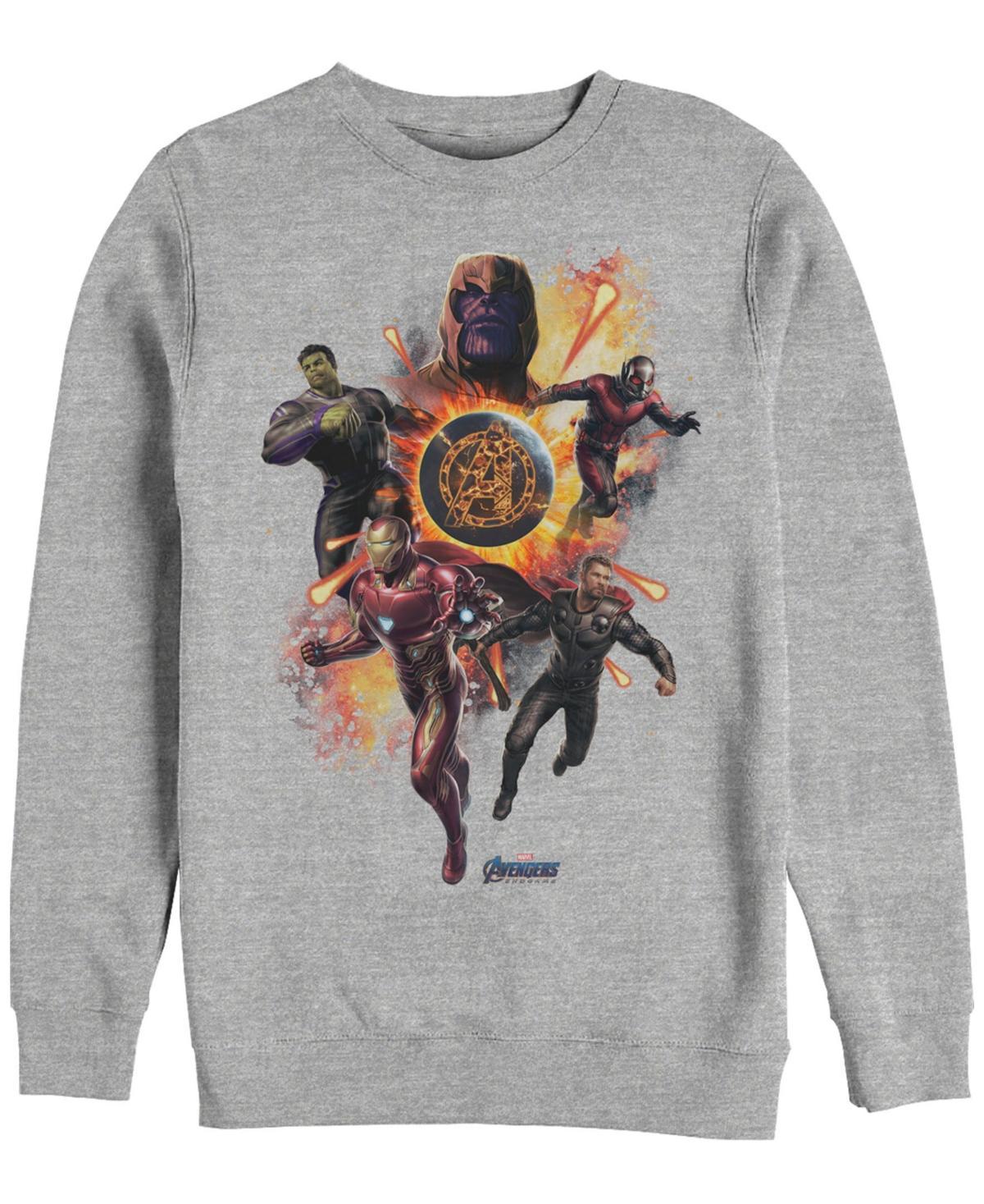 Mens Marvel Avengers Endgame Planet Explosion Group Fleece Top Grey Product Image