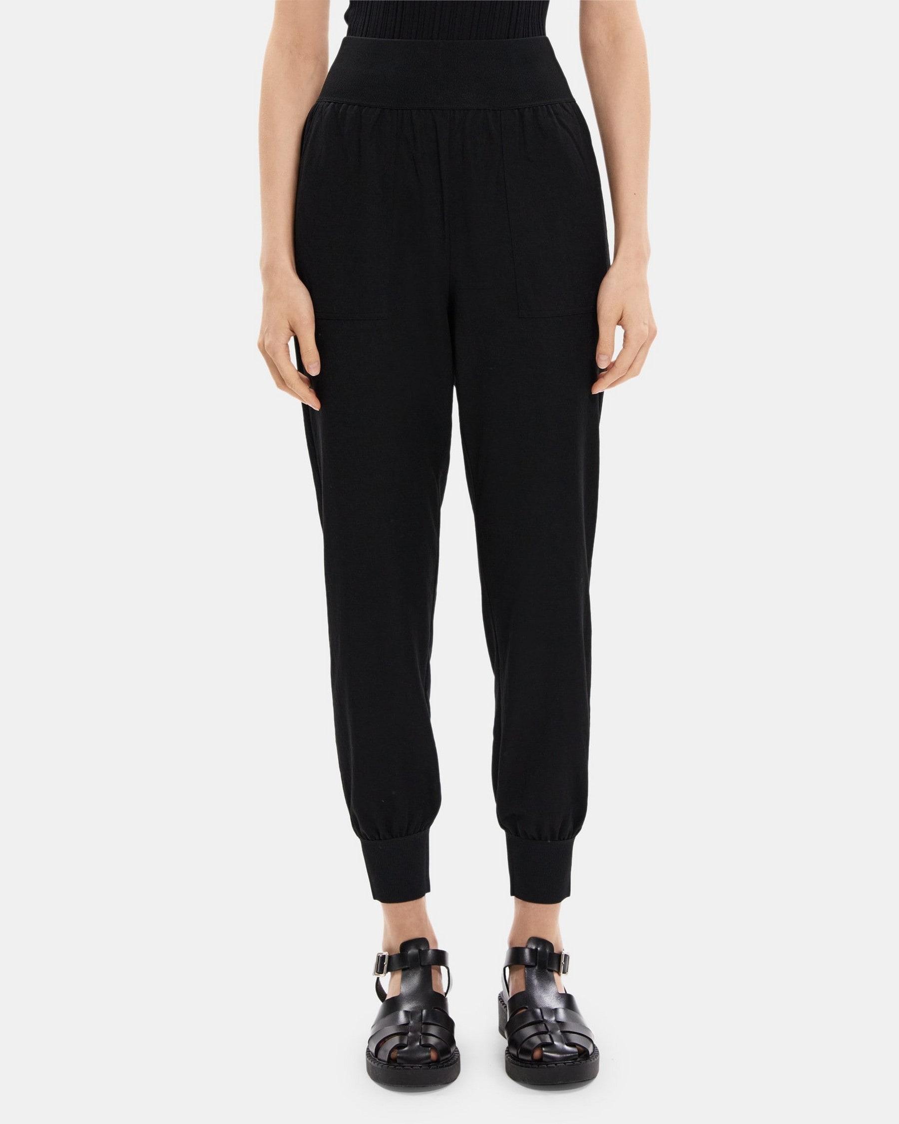 Cropped Jogger Pant in Viscose-Blend Piqué Product Image