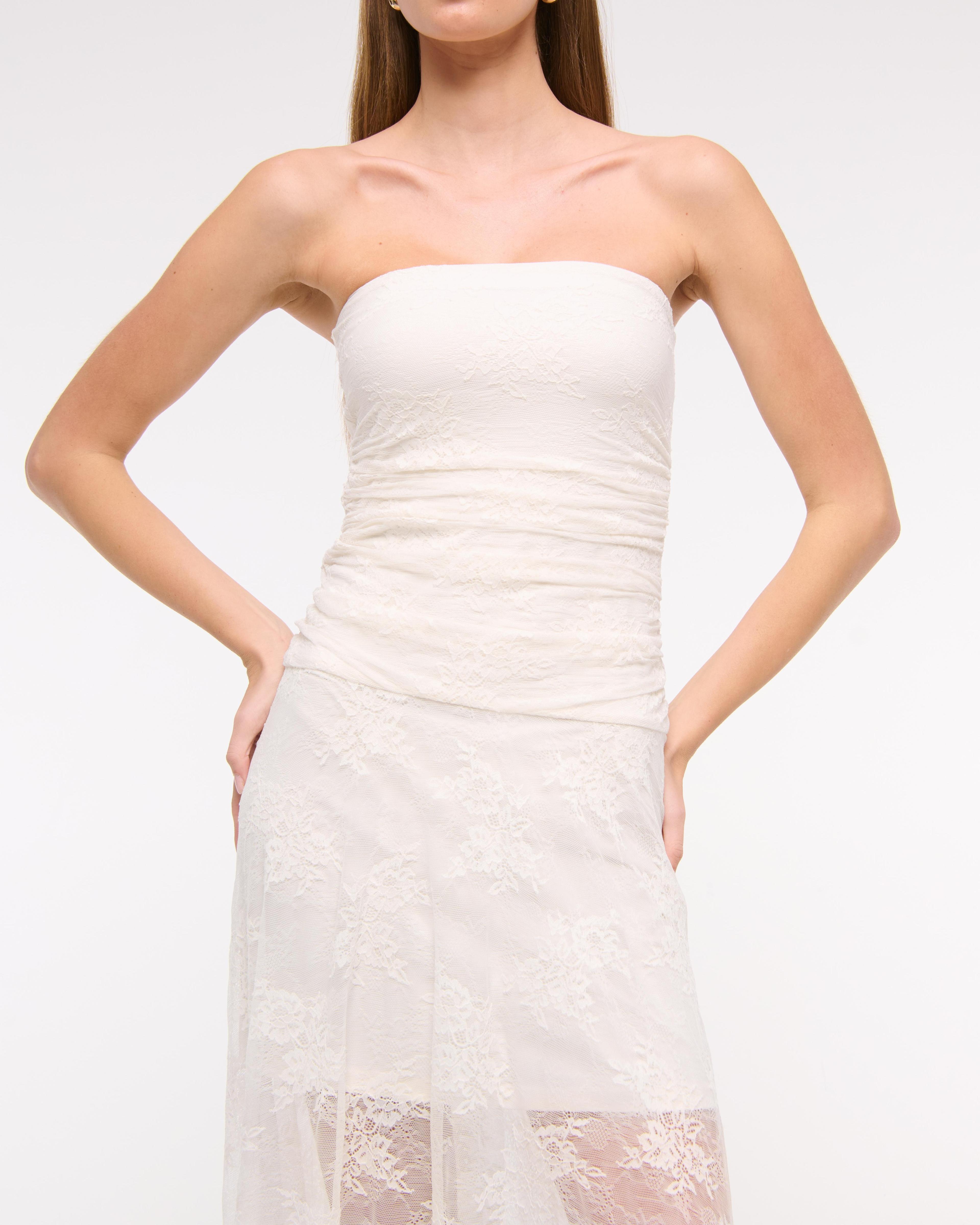 Strapless Lace Midi Dress Product Image