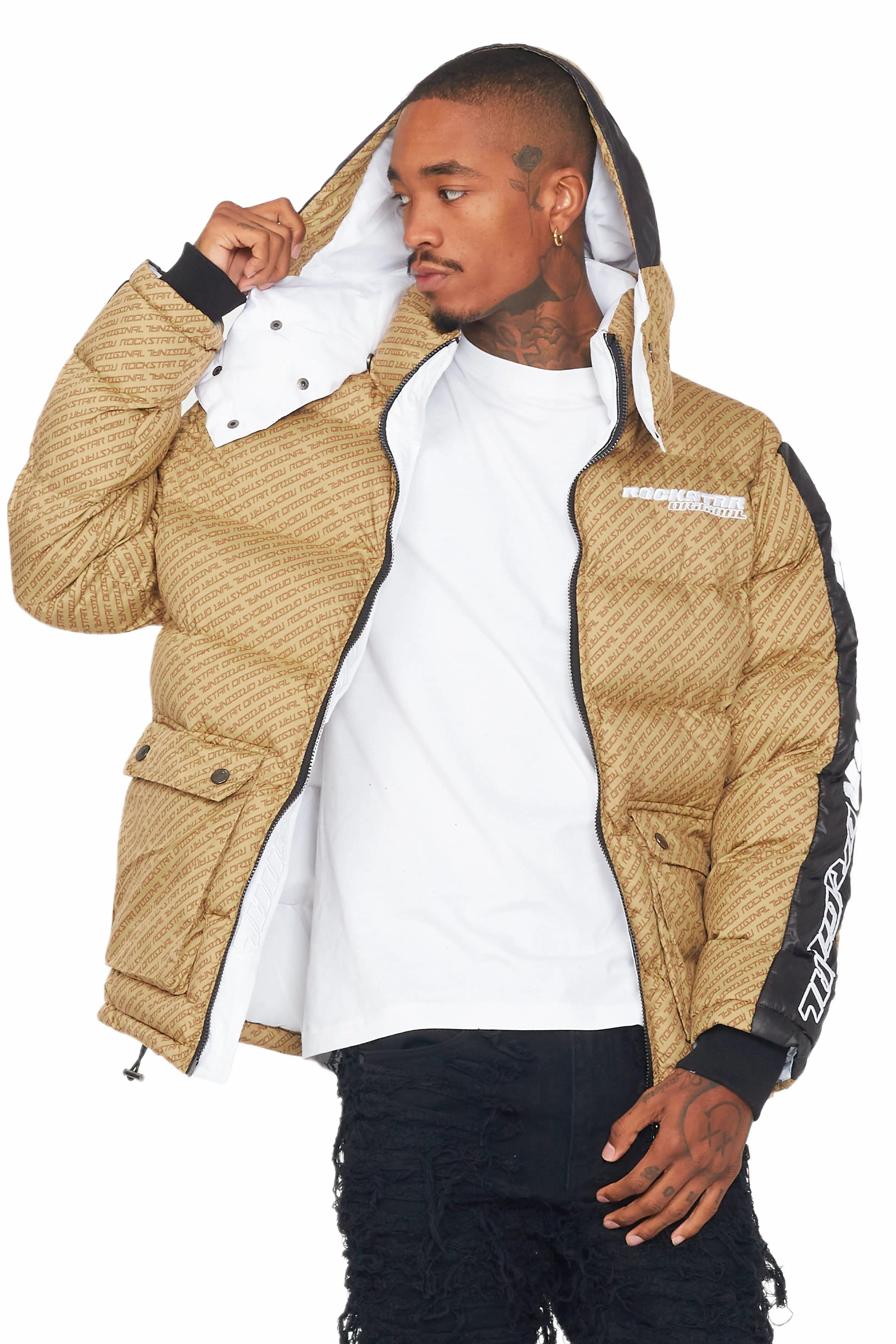 Bryson Puffer Jacket- Beige Male Product Image