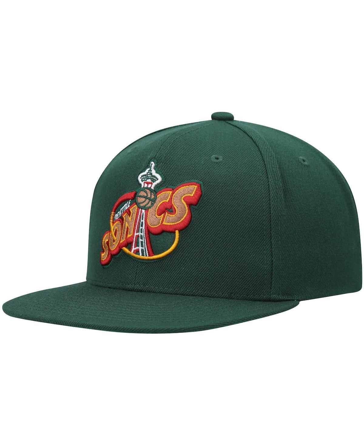 Mens Mitchell & Ness Seattle SuperSonics Hardwood Classics Team Ground 2.0 Snapback Hat Product Image