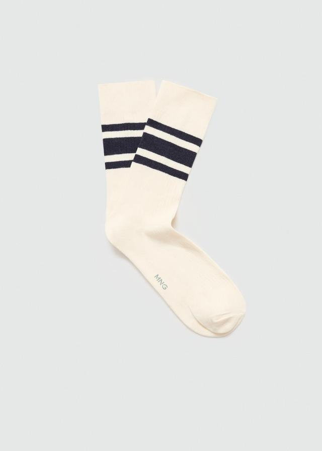 Striped ribbed cotton socks - Men | MANGO USA Product Image