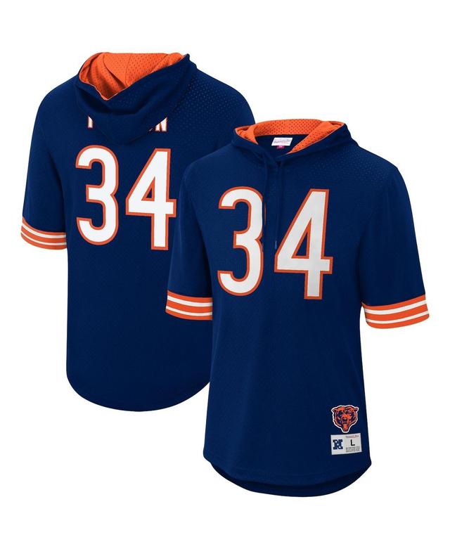 Mens Mitchell & Ness Walter Payton Chicago Bears Retired Player Mesh Name & Number Hoodie T-Shirt Blue Product Image