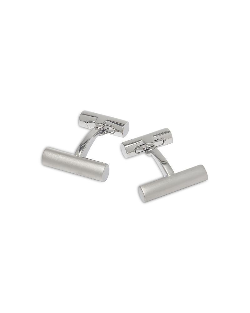 Mens Rhodium-Plated Brass Bar Cufflinks Product Image