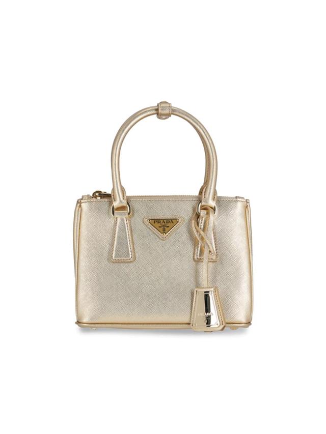 PRADA Galleria Saffiano Leather Mini-bag In Oro Product Image