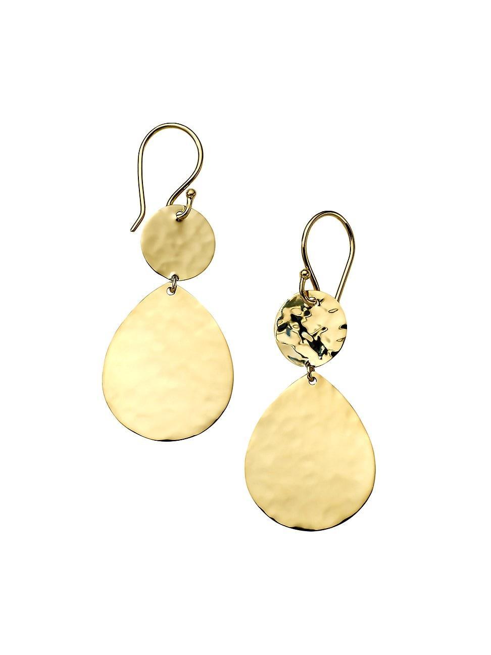 Womens Snowman 18K Yellow Gold Double-Drop Earrings Product Image