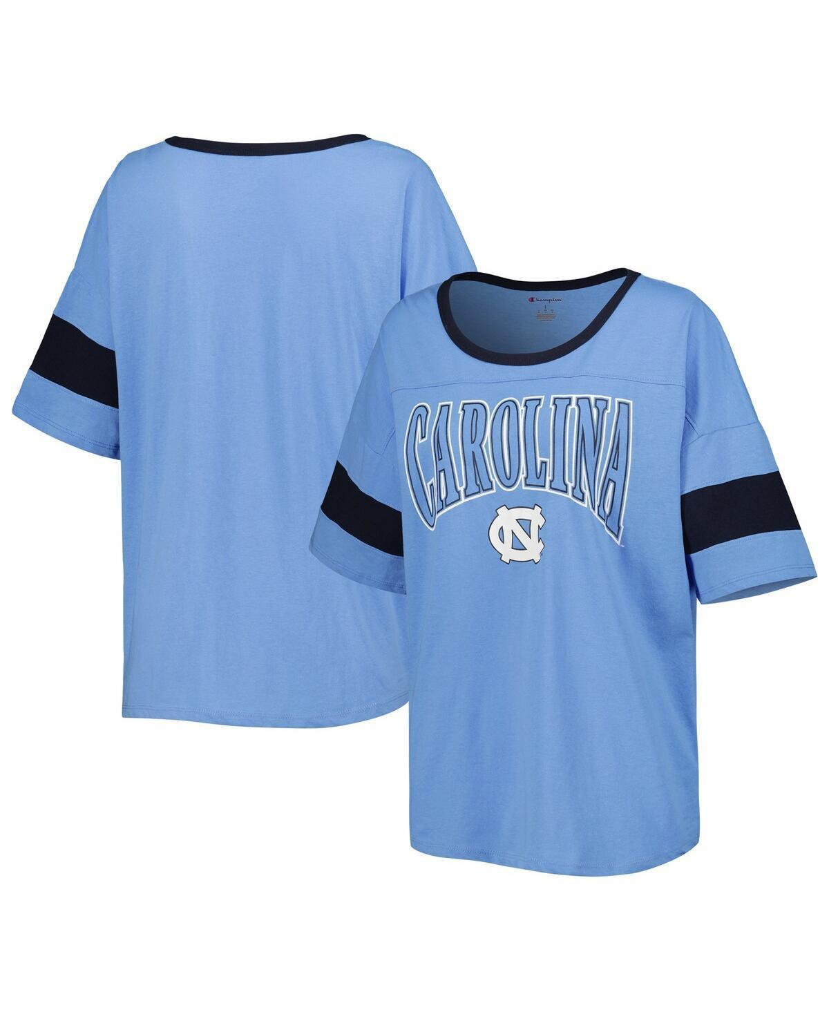 Womens Champion CarolinaBlue North Carolina Tar Heels Jumbo Arch Striped Half-Sleeve T-Shirt Product Image