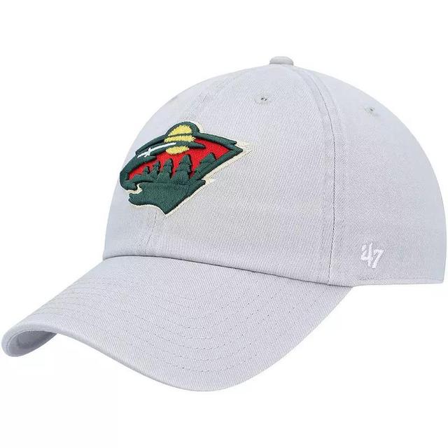 Mens 47 Gray Minnesota Wild Clean Up Adjustable Hat Product Image