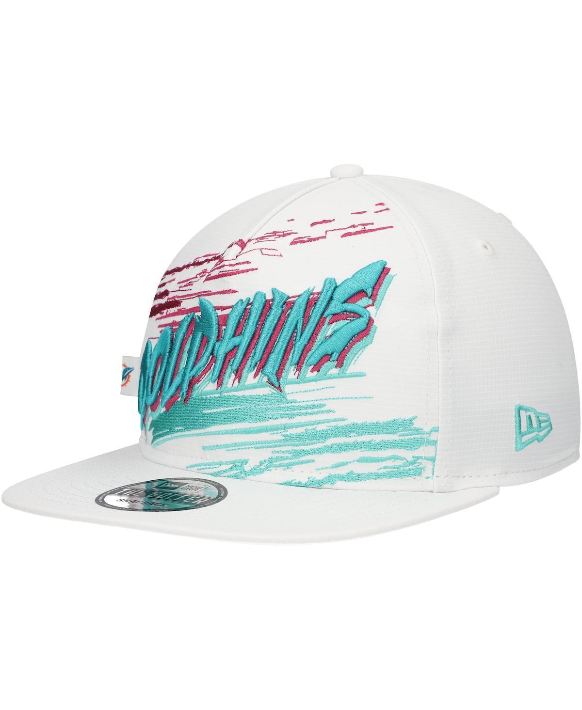 New Era Mens White Miami Dolphins Jazzy Golfer Snapback Hat Product Image