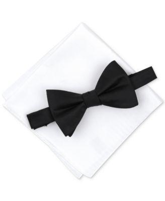 Alfani Mens Solid Texture Pocket Square and Bowtie, Created for Macys Product Image