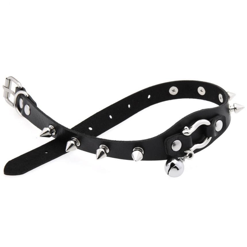 Studded Faux Leather Choker Product Image