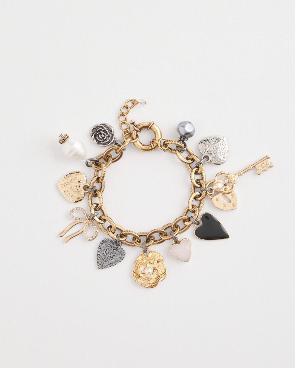 Mixed-Metal Heart Charm Bracelet   Chico's - Mixed Metals - Women Product Image