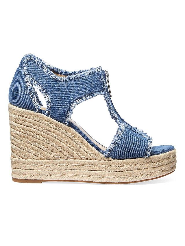 Womens Berkley 100MM Denim Espadrille Wedge Sandals Product Image