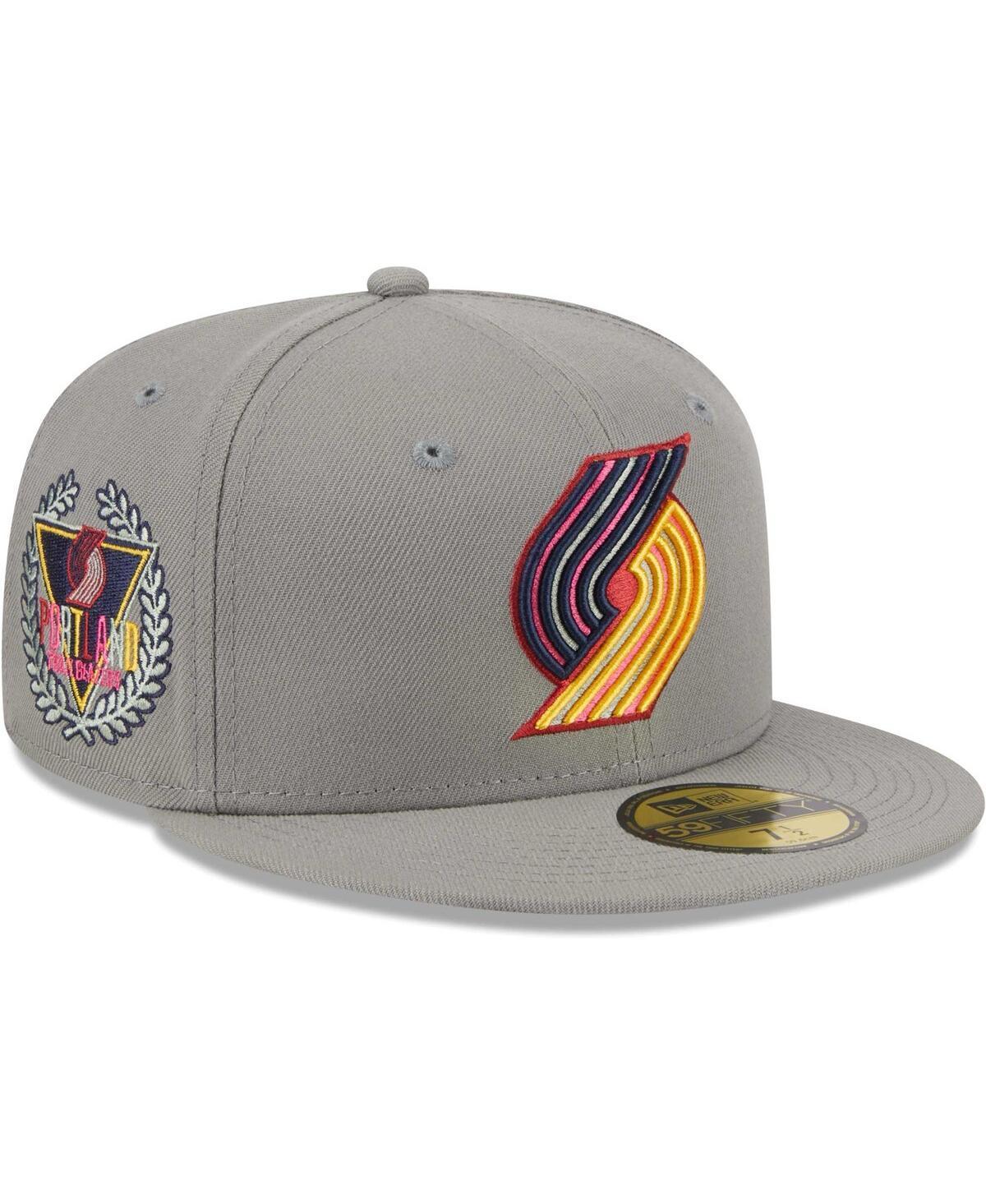 Mens New Era Gray Portland Trail Blazers Color Pack 59FIFTY Fitted Hat Product Image