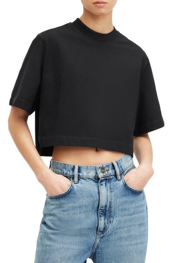 Lottie Oversized Cropped T-shirt In Black Product Image