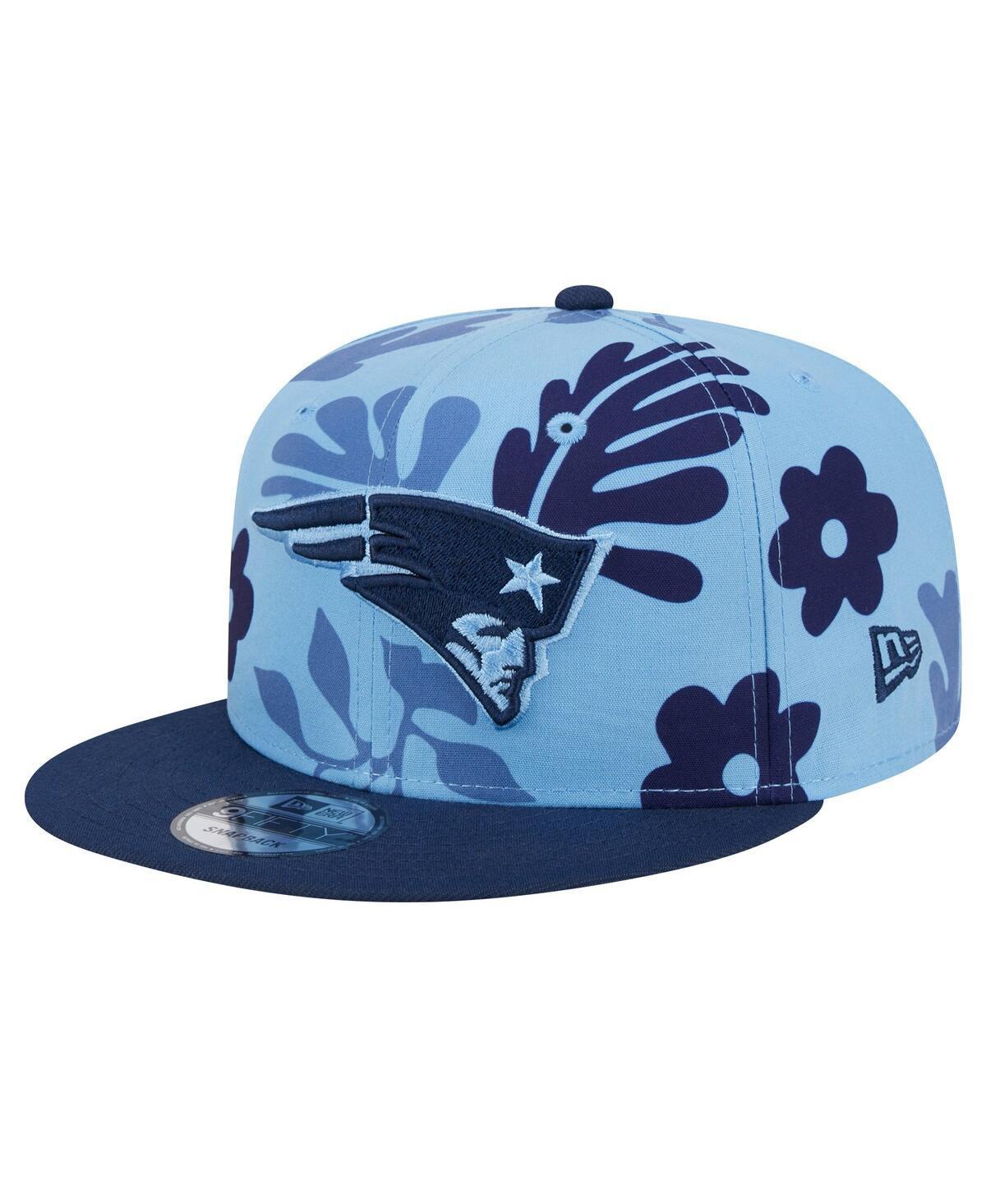 New Era Mens Light Blue New England Patriots Leafy 9FIFTY Snapback Hat Product Image