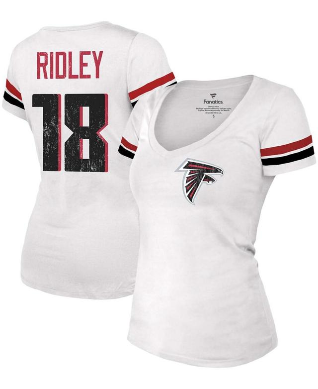 Womens Calvin Ridley White Atlanta Falcons Name Number V-Neck T-shirt Product Image