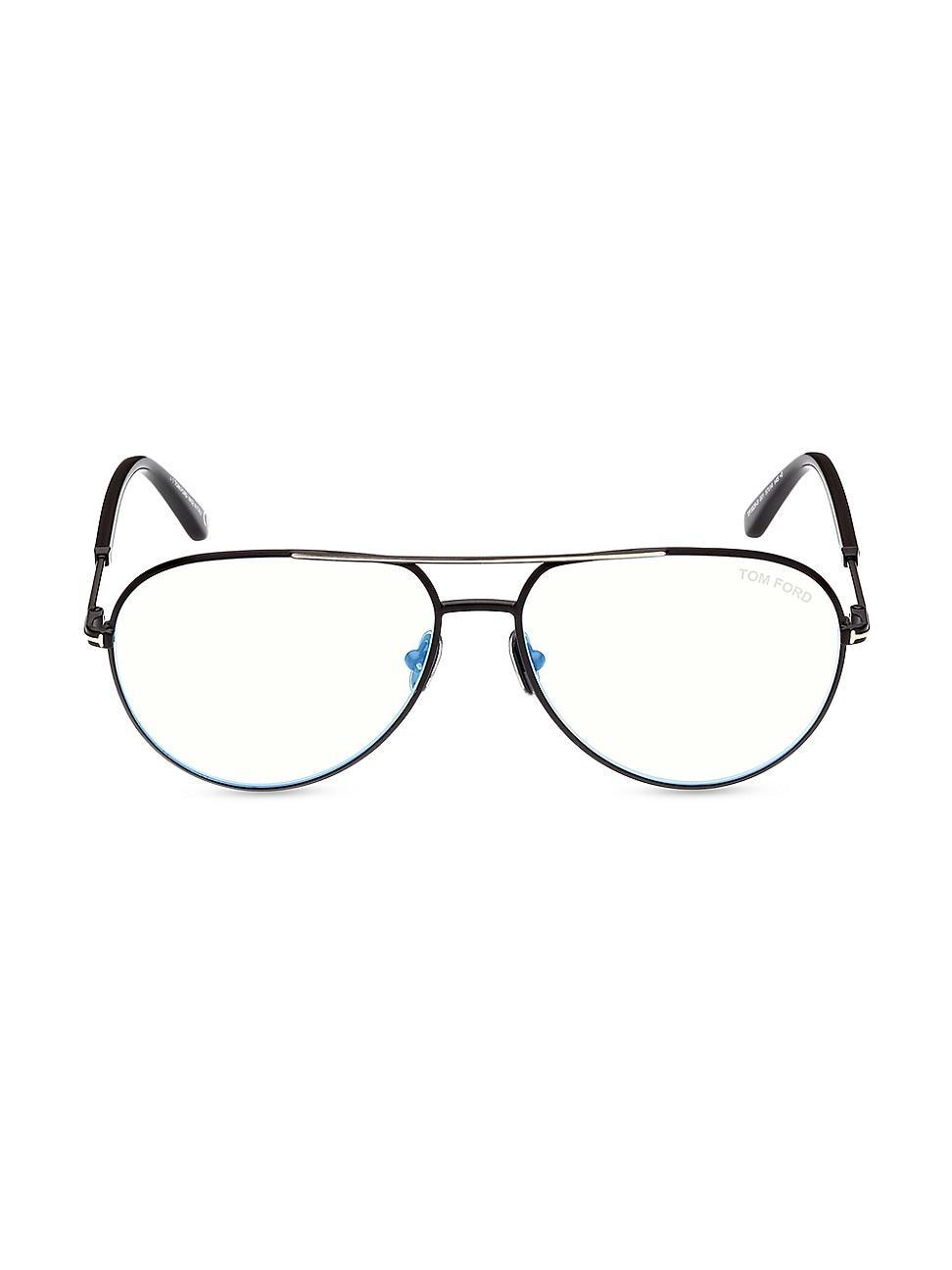 Mens 55MM Aviator Blue Block Glasses Product Image