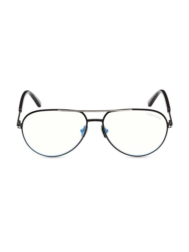 Mens 55MM Aviator Blue Block Glasses Product Image