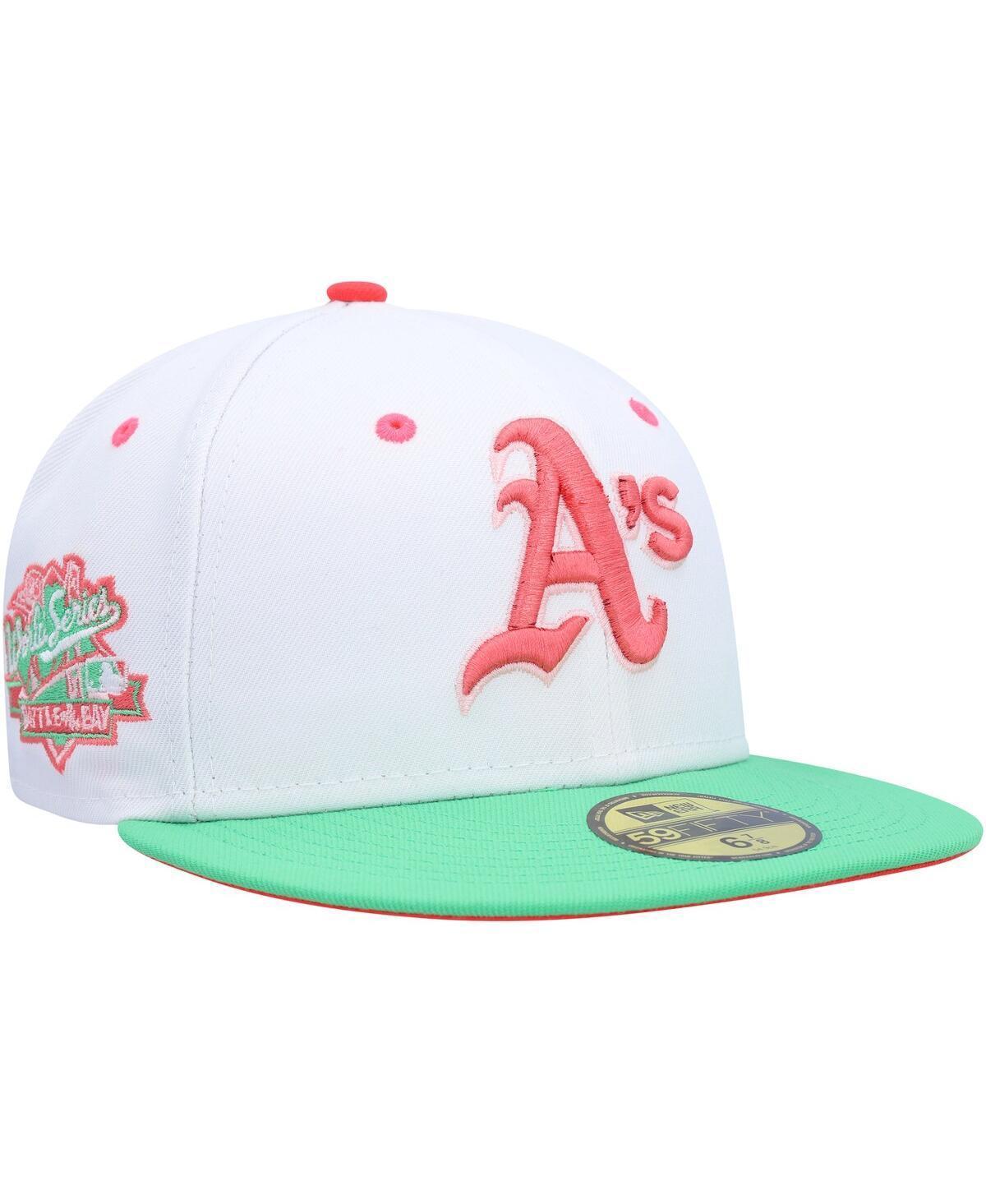 Mens New Era White Oakland Athletics Watermelon Lolli 59FIFTY Fitted Hat - White Product Image