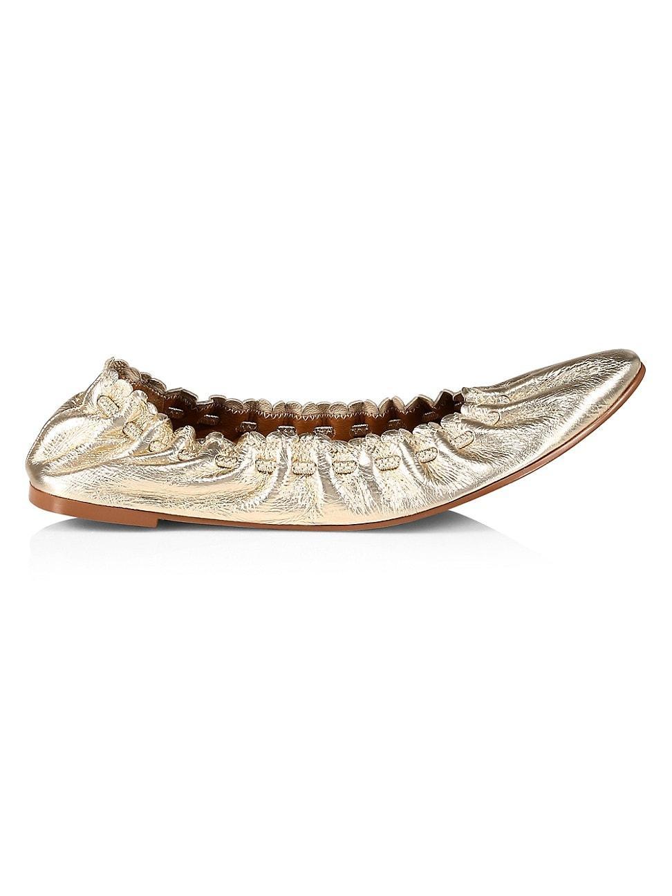 Womens Jane Metallic Leather Ballet Flats product image