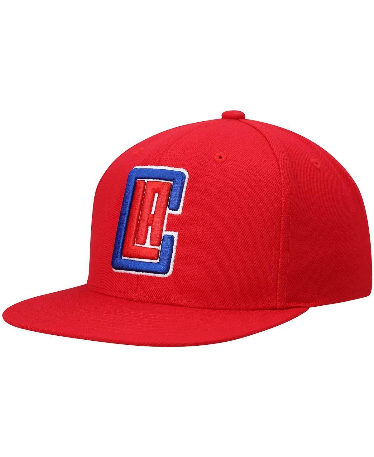 Mens Mitchell & Ness Red LA Clippers Ground 2.0 Snapback Hat Product Image