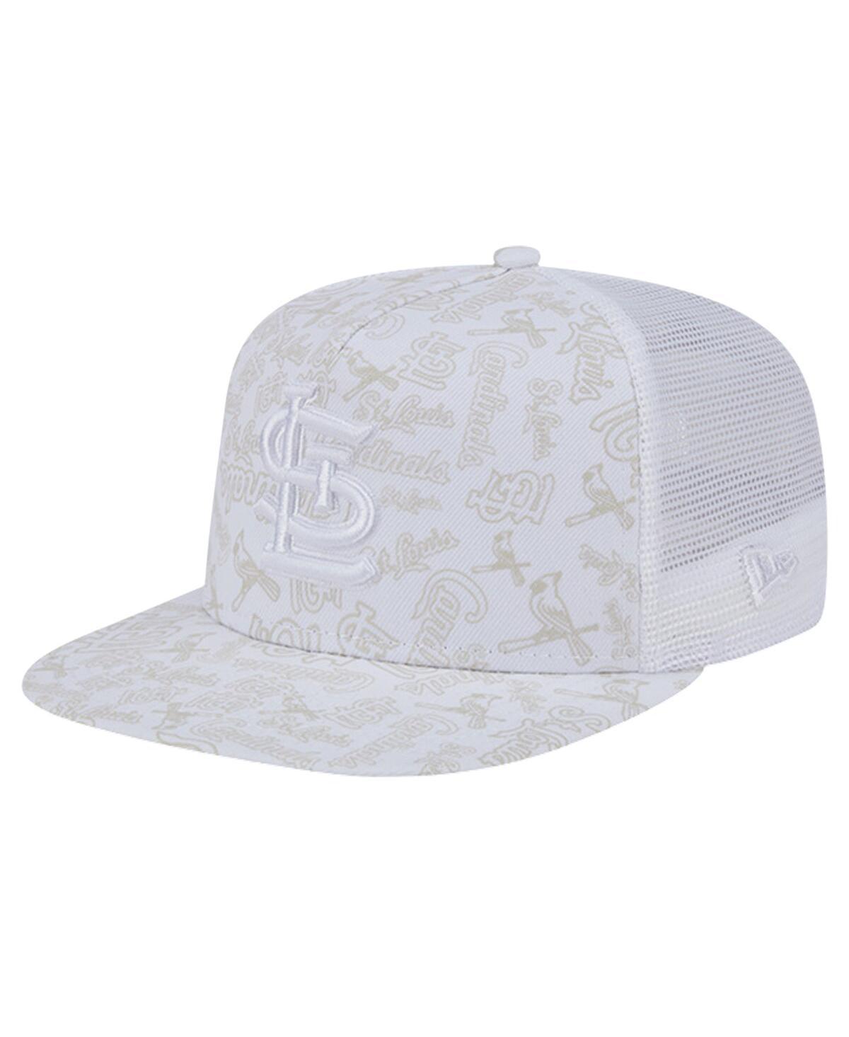 New Era Mens White St. Louis Cardinals Logo Dunes A-Frame Trucker 9FIFTY Snapback Hat Product Image