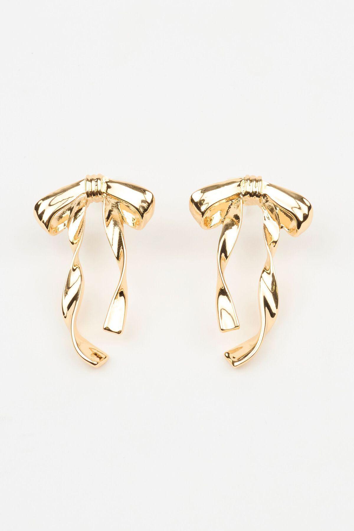 Metal Bow Earrings Product Image