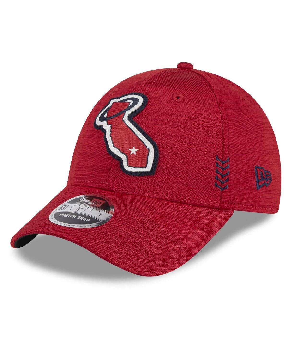 Mens New Era Red Los Angeles Angels 2024 Clubhouse 9FORTY Adjustable Hat Product Image