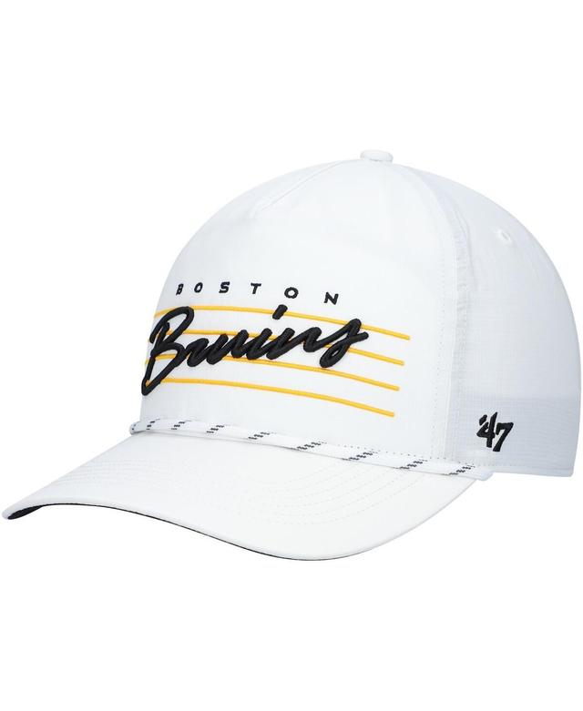 Mens 47 Brand White Boston Bruins Downburst Hitch Snapback Hat Product Image