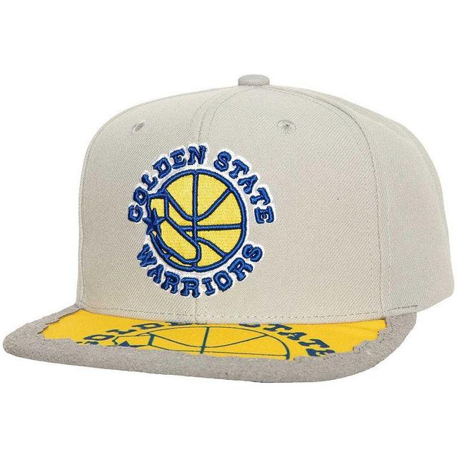 Mens Mitchell & Ness Gray Golden State Warriors Munch Time Snapback Hat Product Image