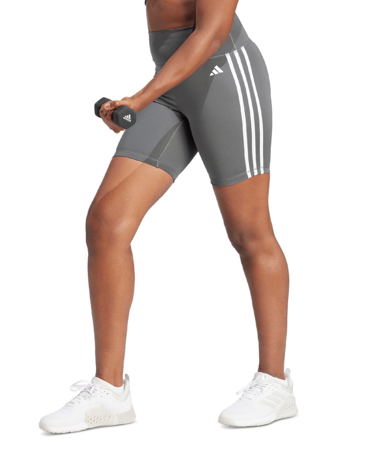 Womens adidas Training Essentials 3-Stripes High-Waisted Bike Shorts Product Image