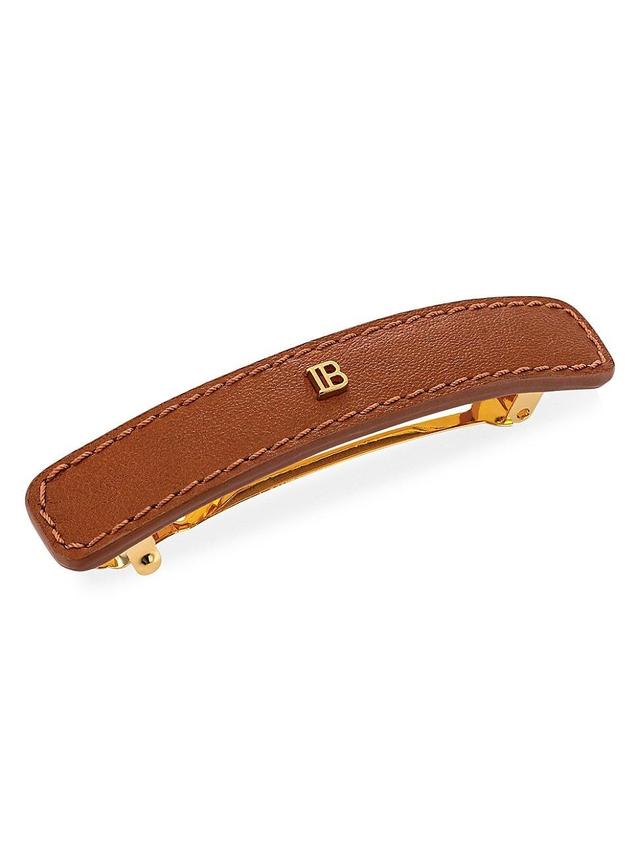 Womens Riviera Large Leather Barrette Product Image