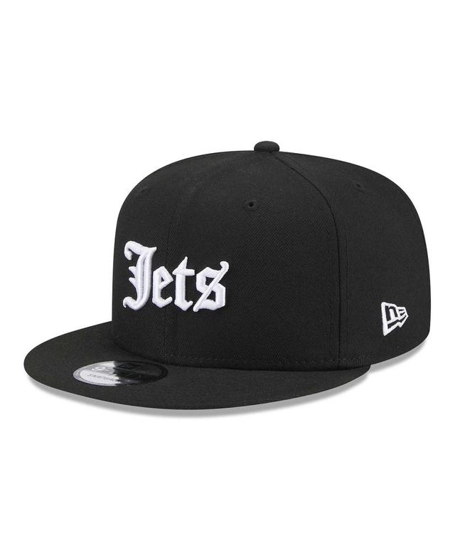 Mens New Era New York Jets Gothic Script 9FIFTY Snapback Hat Product Image