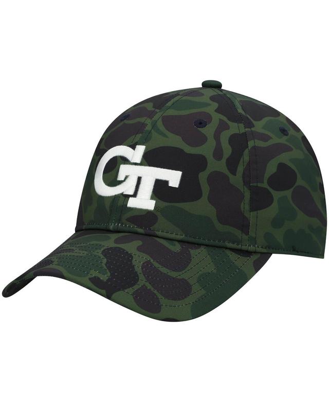 Mens adidas Camo GA Tech Yellow Jackets Military Appreciation Slouch Primegreen Adjustable Hat Product Image