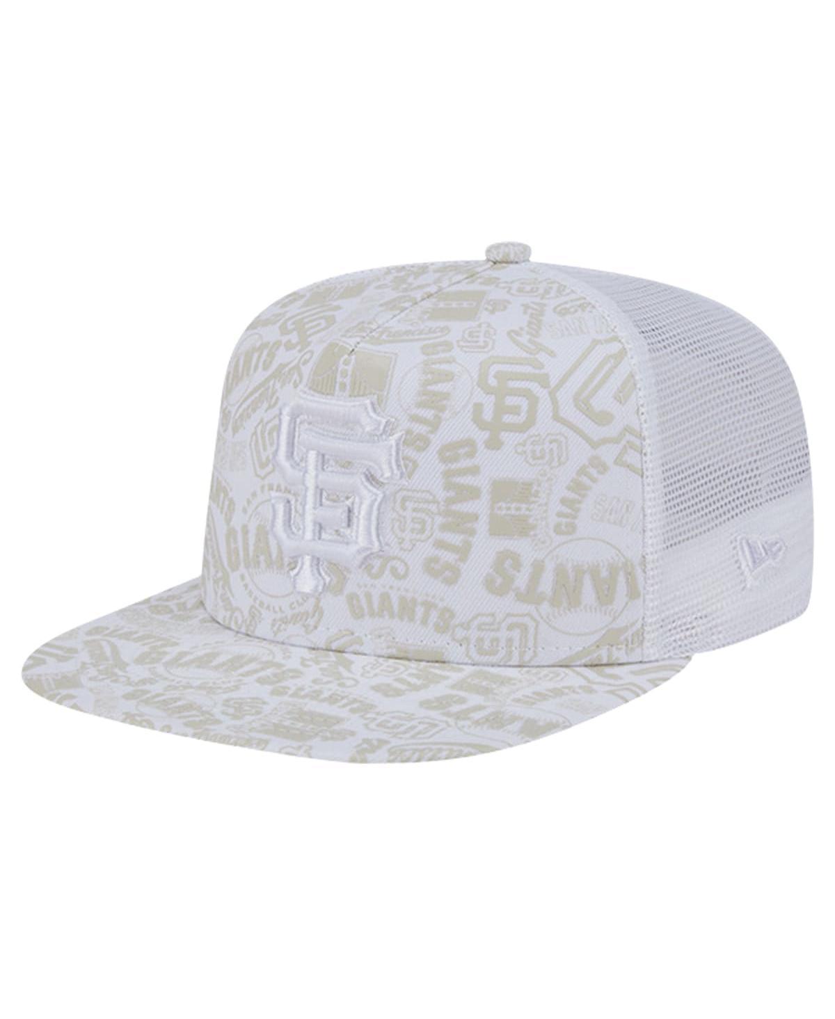 New Era Mens White San Francisco Giants Logo Dunes A-Frame Trucker 9FIFTY Snapback Hat Product Image