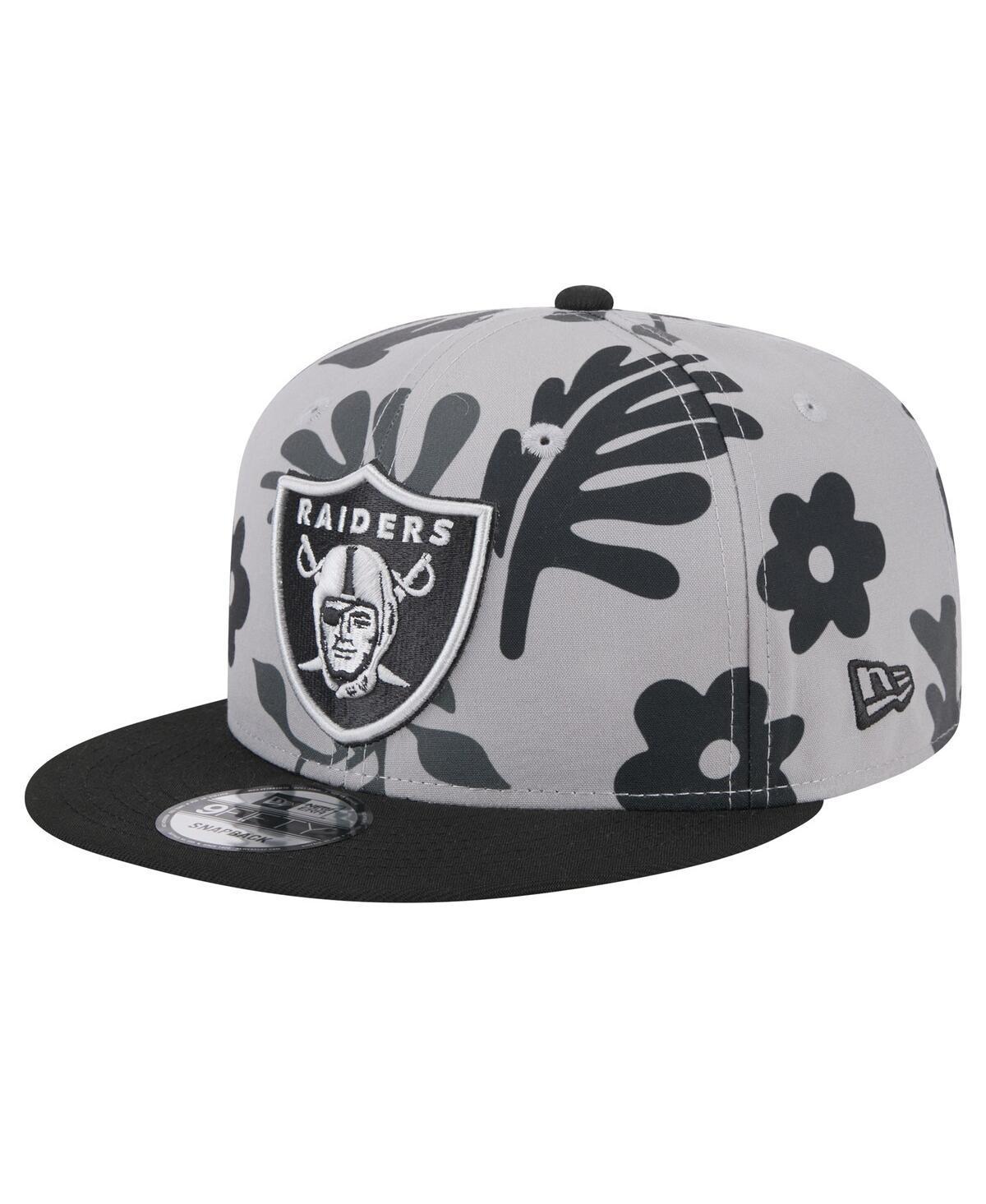 New Era Mens Silver Las Vegas Raiders Leafy 9FIFTY Snapback Hat Product Image