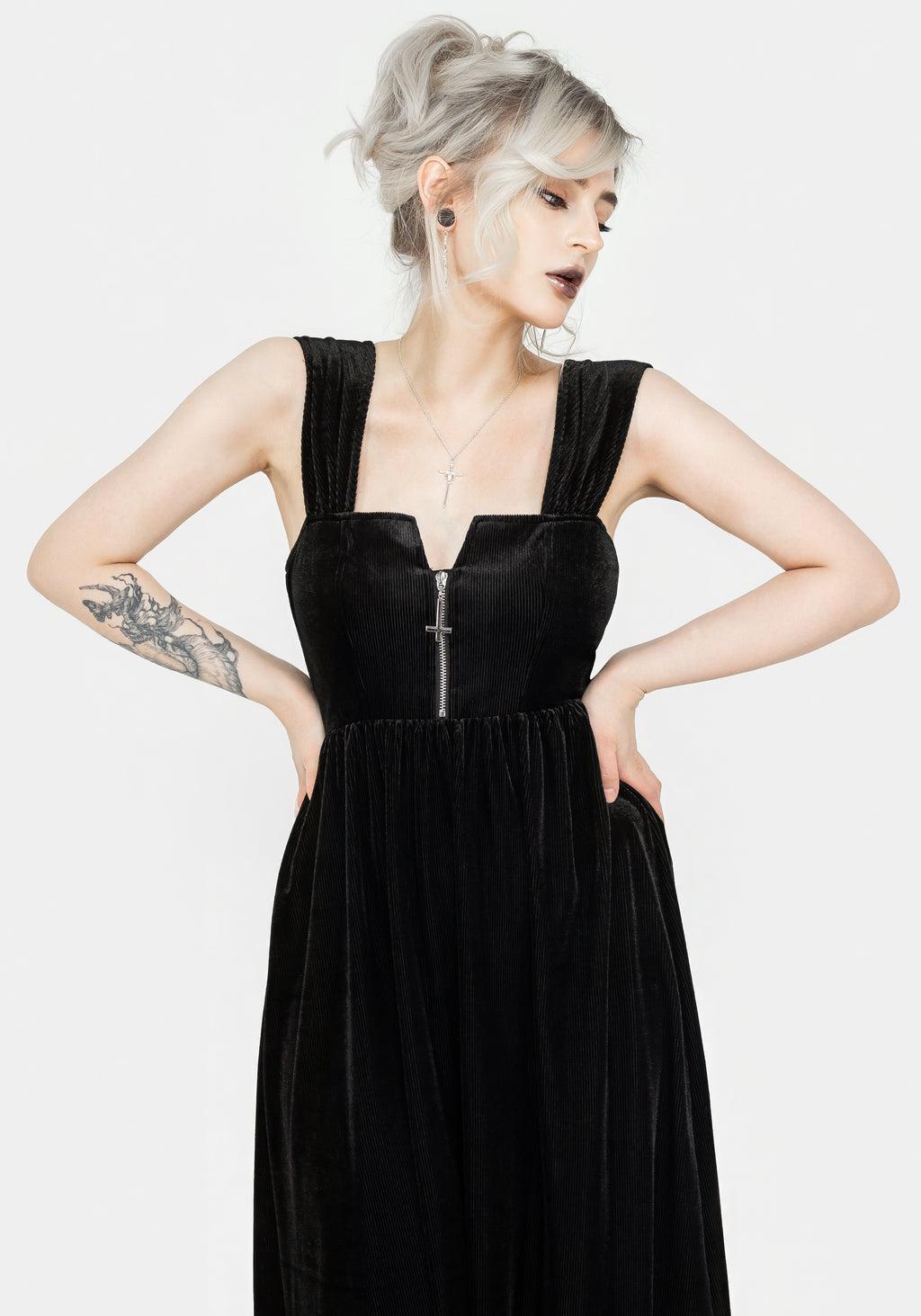 Heartless Zip Front Midi Dress Product Image