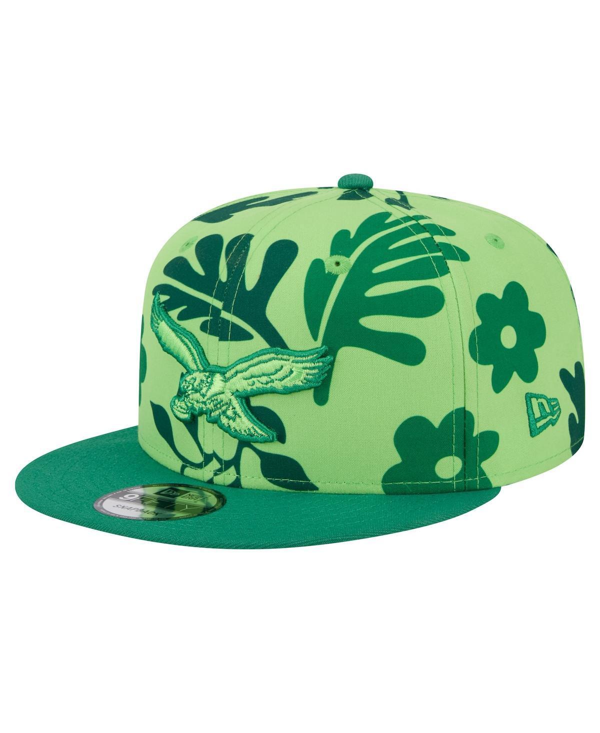 Mens New Era Light Green Philadelphia Eagles Leafy 9FIFTY Snapback Hat Product Image