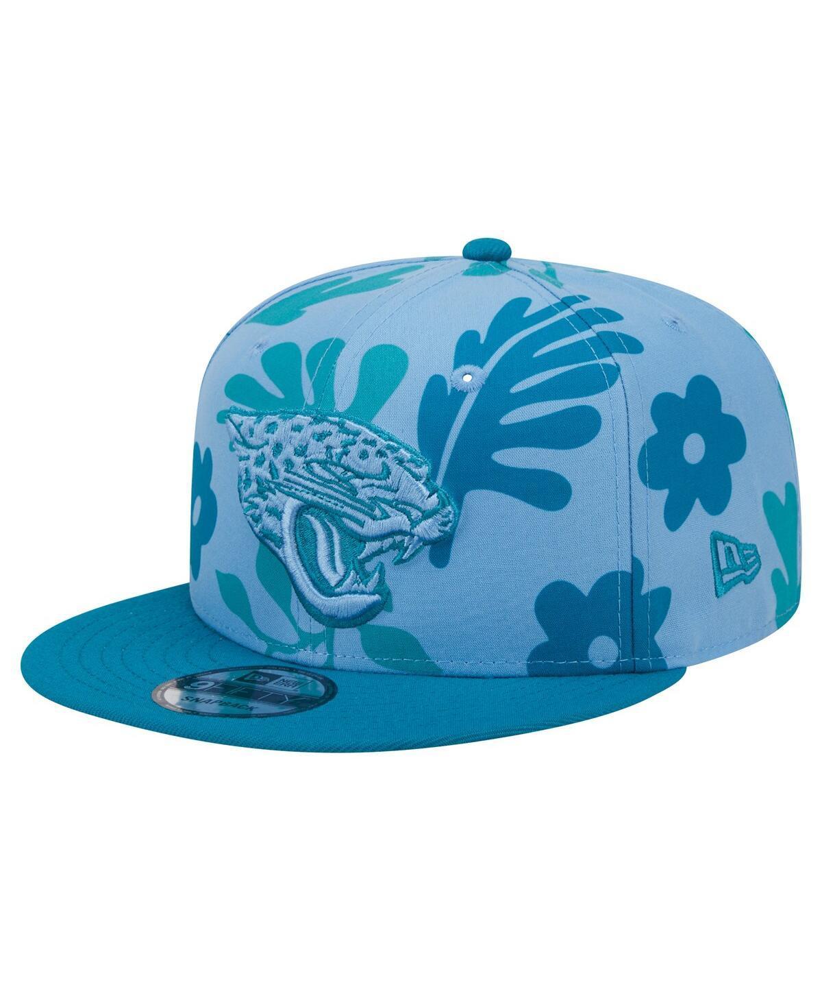 Mens New Era Teal Jacksonville Jaguars Leafy 9FIFTY Snapback Hat Product Image