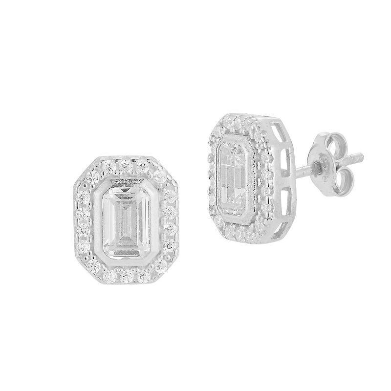 Sunkissed Sterling Vintage Cubic Zirconia Stud Earrings, Womens, Silver Product Image