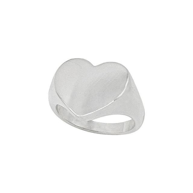 Adornia Silver Tone Heart Signet Ring, Womens Product Image