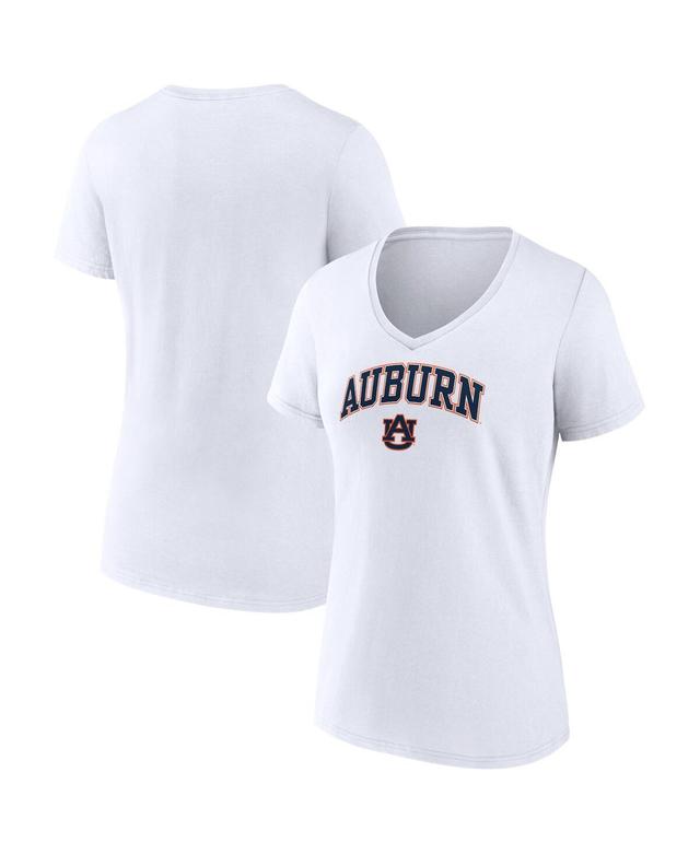 Womens Fanatics White Auburn Tigers Evergreen Campus V-Neck T-shirt Product Image